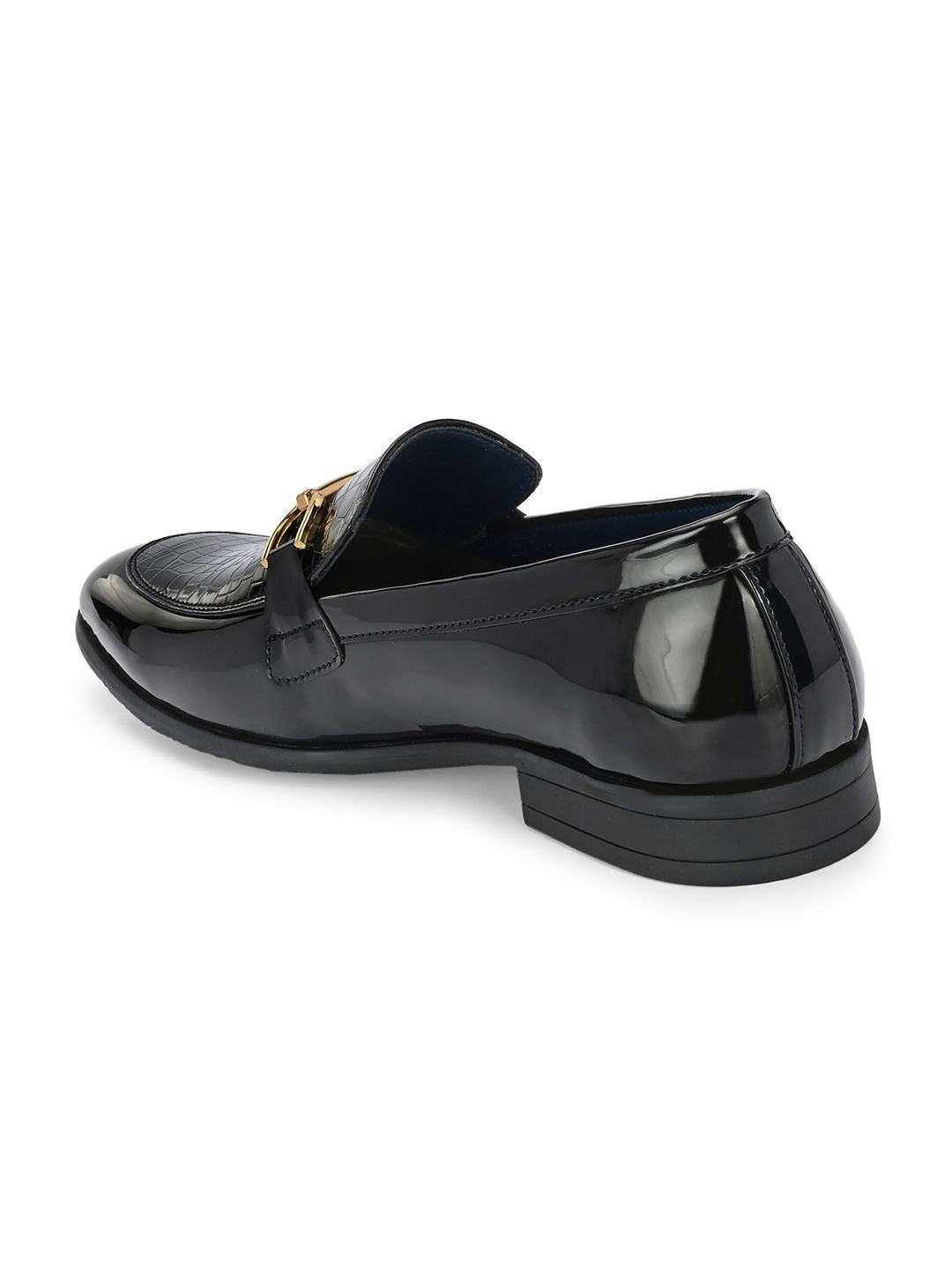 House of Pataudi Men Textured Slip On Formal Loafers