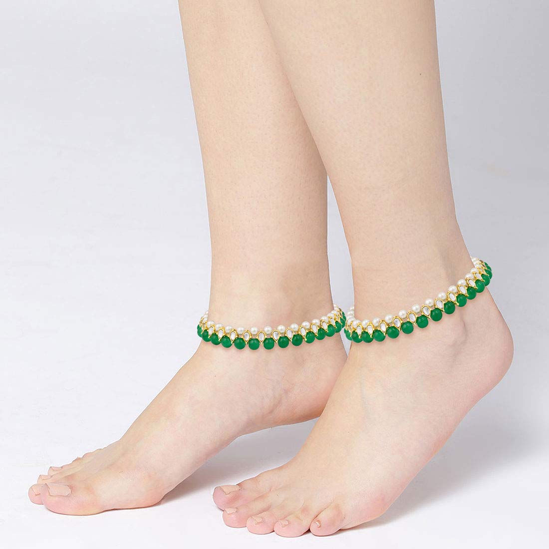 Anklet, Kundan Payal, Heavy Anklets For Women by online Heer