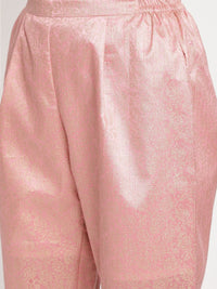 Thumbnail for Ahalyaa Women's White Solid Velvet Angrakha Kurta With Gold Printed Pant