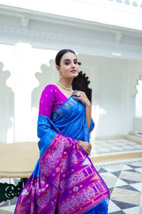 Thumbnail for Aastha Fashion Blue Woven South Silk Saree with Blouse - Distacart