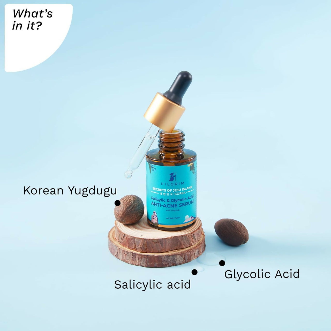 Pilgrim Korean Salicylic Acid 1% + Glycolic Acid 3% Anti Acne Serum For Oily & Acne Prone Skin - Korean Skin Care - Distacart