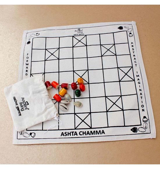 Ancient Living Chauka Bara Four-Player Game , Ashta Chamma