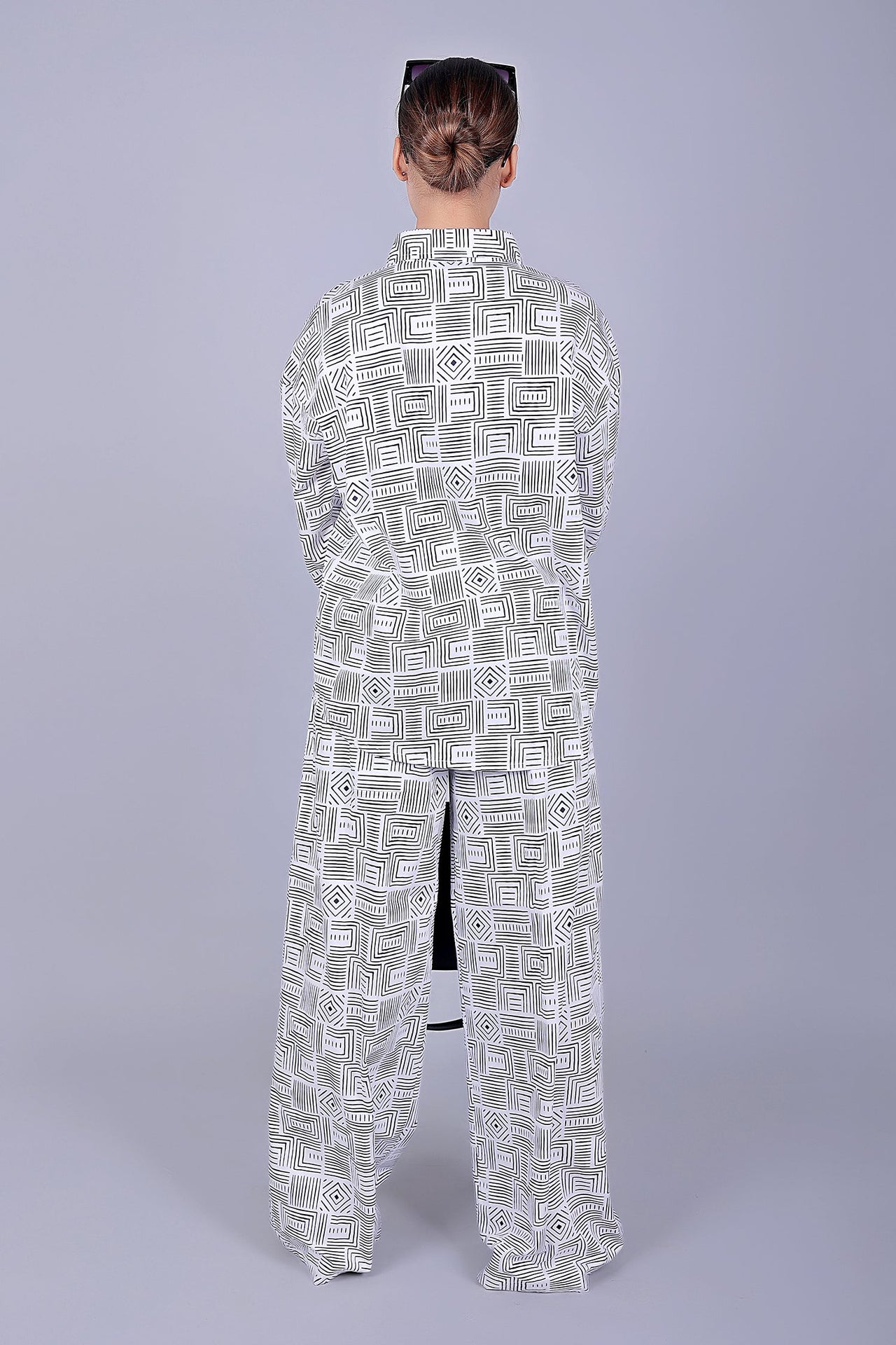 Bluebird Women's Printed Co-ord Set Black and White
