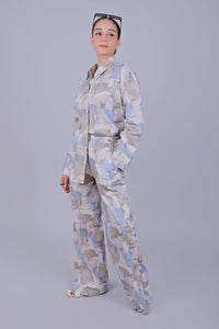Thumbnail for Bluebird Women's Printed Co-ord Set Grey
