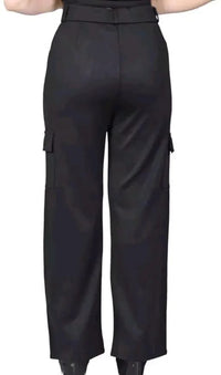 Thumbnail for PAVONINE Black Color Cotrise Fabric With 4 pockets Cargo/Trousers For Girls & Women