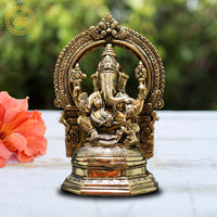 Thumbnail for Brass Ganesha Idol - Divine Remover of Obstacles and Bestower of Fortune - Distacart