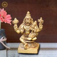 Thumbnail for Brass Lakshmi Narasimha Idol - Distacart