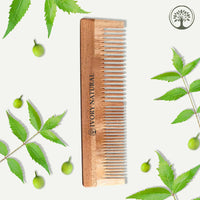 Thumbnail for Ivory Natural Dual Tooth Kacchi Neem Comb Infused With Organic Oil For Gentle Detangling And Straightning Hair - Distacart