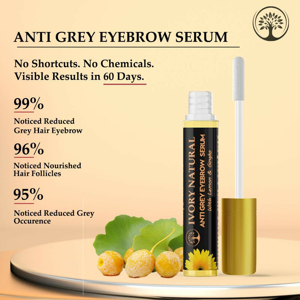 Ivory Natural Grey Eyebrow Serum - Rejuvenates, Nourishes, And Restores Natural Color Of Eyebrows - Distacart