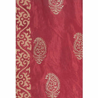 Thumbnail for A R Silk Women's Gold Print Silk Mehroon Dupattas and Chunnis