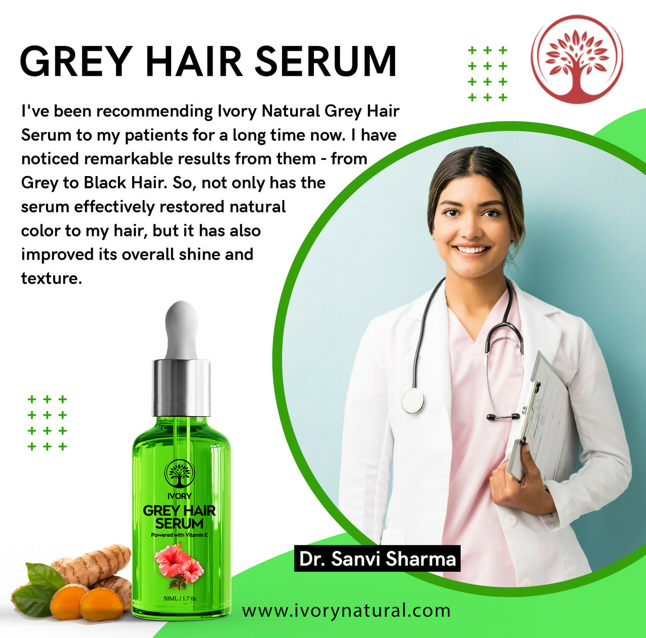 Ivory Natural Grey Hair Serum - Restore Natural Hair Color - Distacart