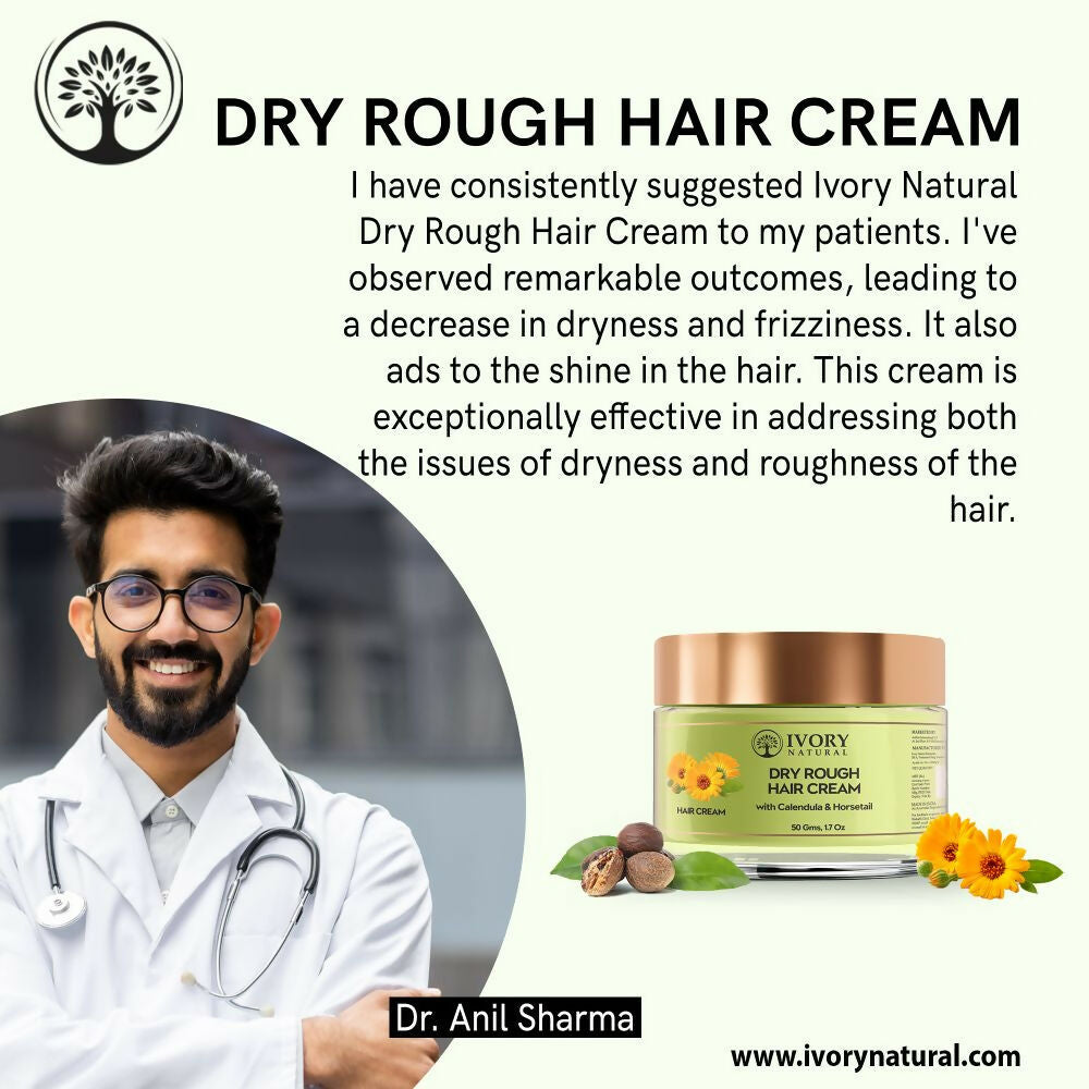 Ivory Natural Dry Frizzy Hair Cream - Detangles Hair, Manages Frizz And Scalp Dryness - Distacart