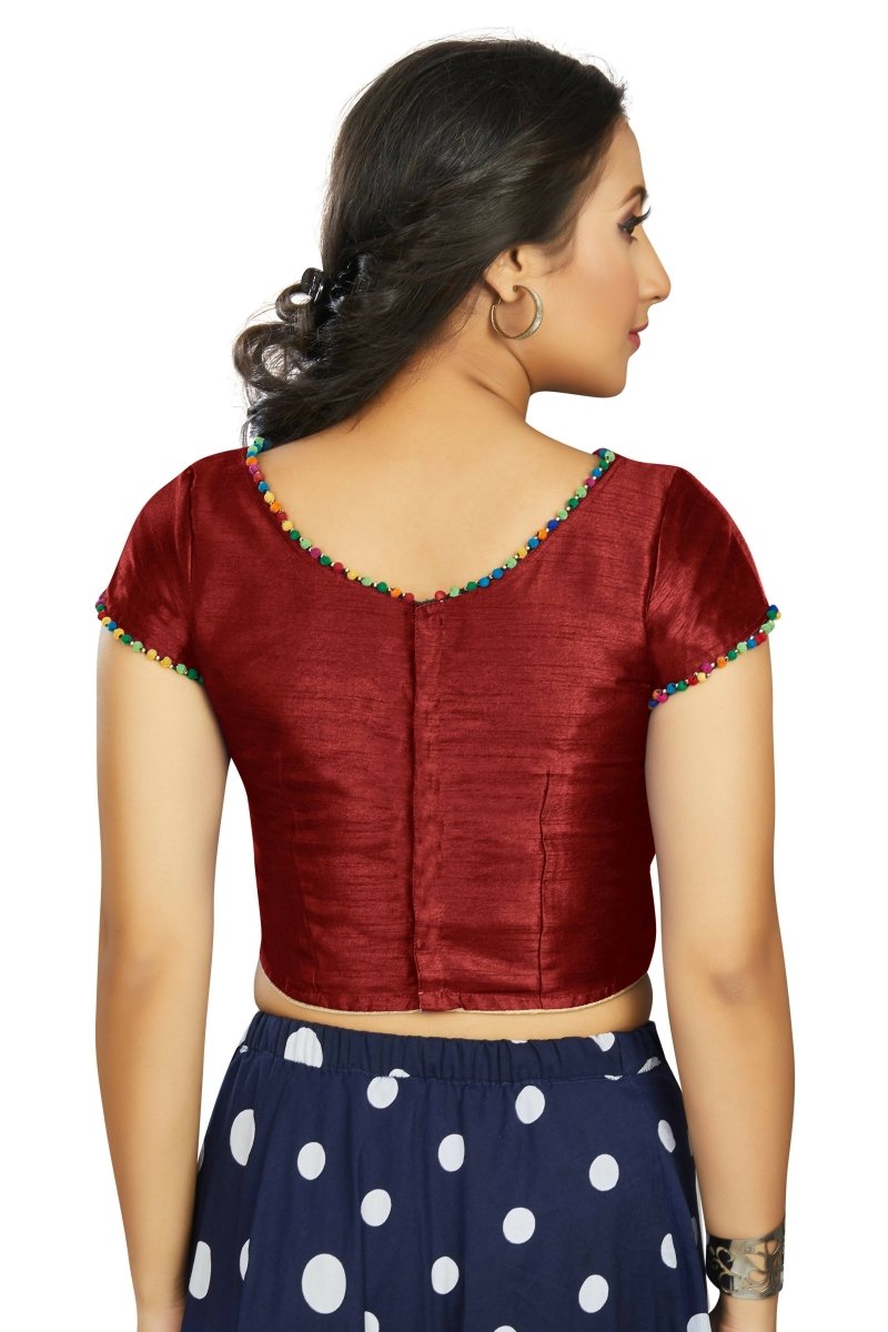 Aastha Fashion Women's Maroon Art Silk Designer Party Wear Readymade Blouse - Distacart