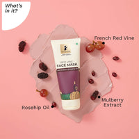 Thumbnail for Pilgrim Anti Ageing Red Vine Face Mask with Mulberry Extracts & Rosehip Oil For Glowing Skin, De-Tan, Dark Spots, Blackheads Removal - Distacart