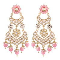 Thumbnail for 18K Alloy with Pearl Love Drop Earring for Women, Pink - Wahe Jewels