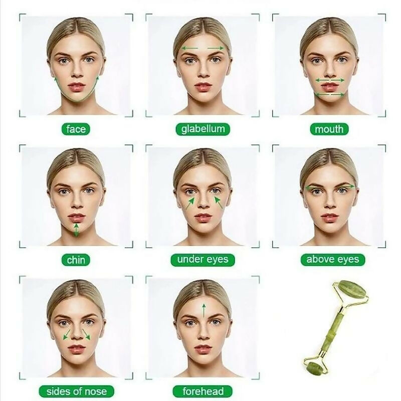 WishCare Face Massage Jade Roller For Glowing Skin - Green