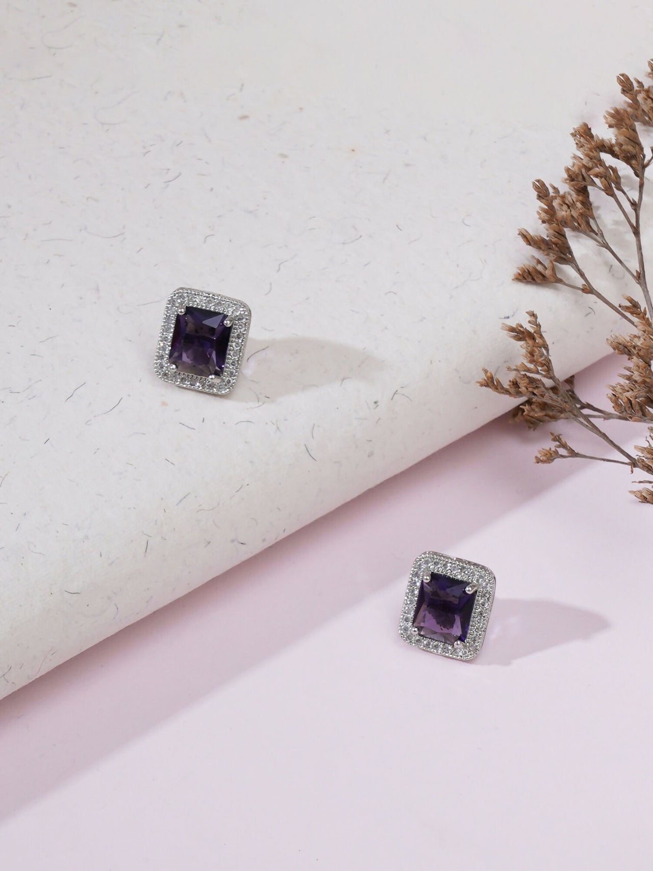 stone stud (purple) - Ruby Raang - Distacart