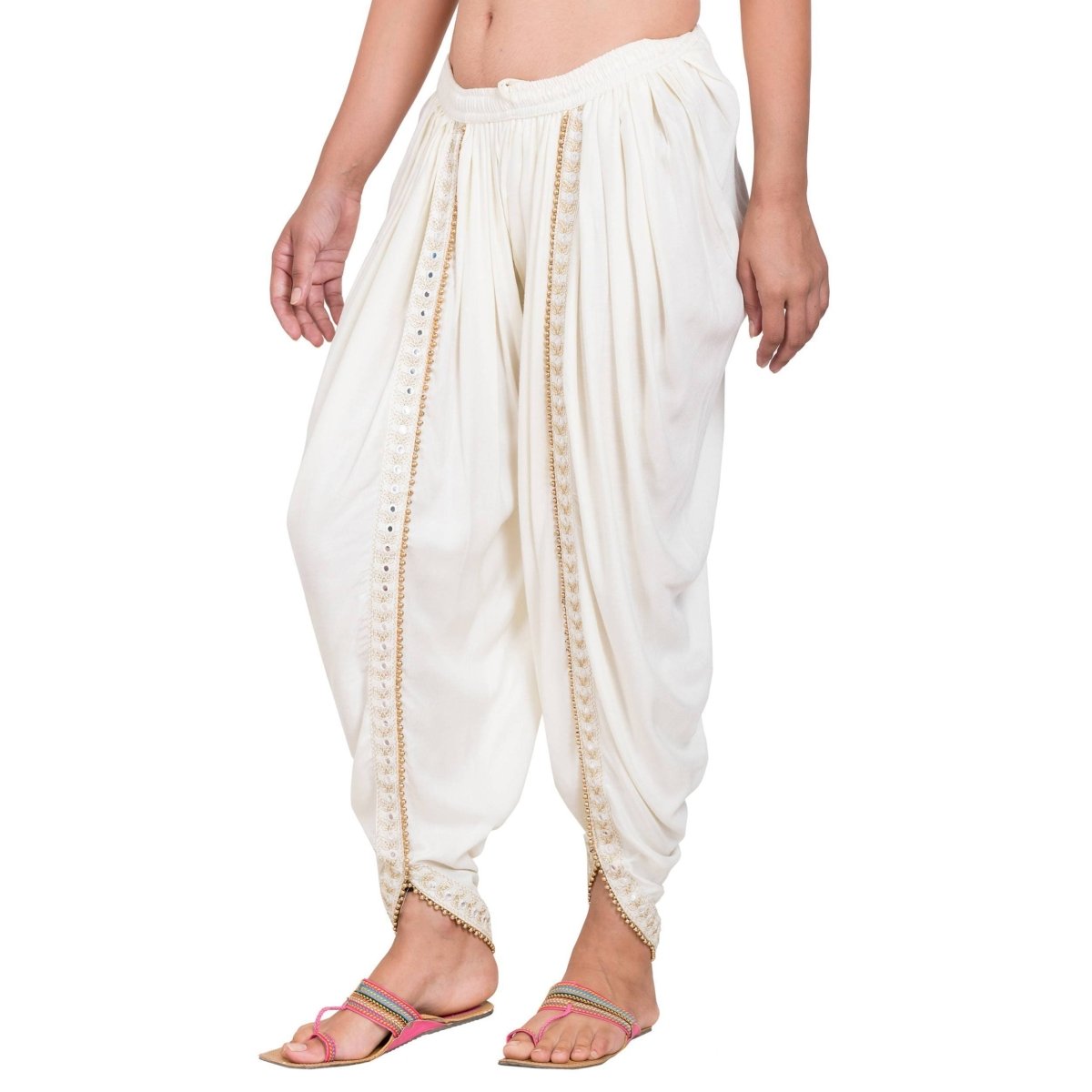 Asmaani Offwhite color Dhoti Patiala with Embellished Border