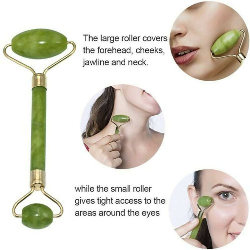 WishCare Face Massage Jade Roller For Glowing Skin - Green