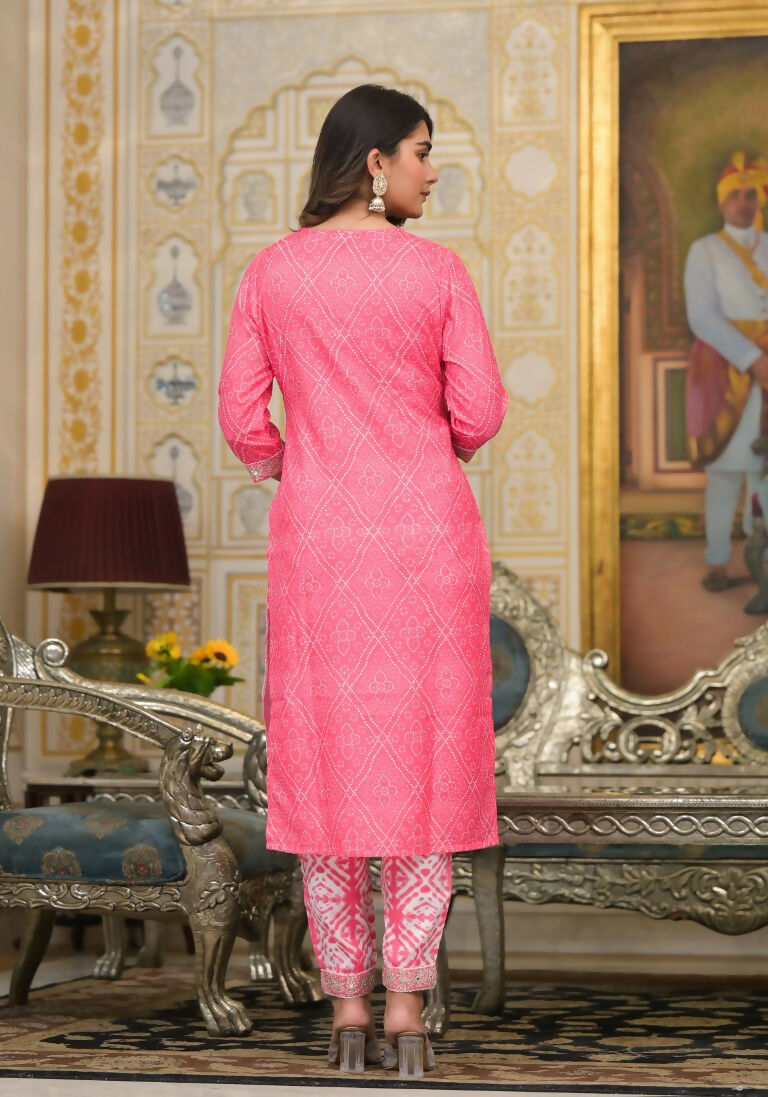 Partywear Designer Pink Cotton Stitched Suit With Dupatta - Tanisha - Distacart