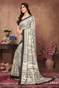 Thumbnail for Aafreen Partywear Designer Black Khadi Fancy Saree - Distacart