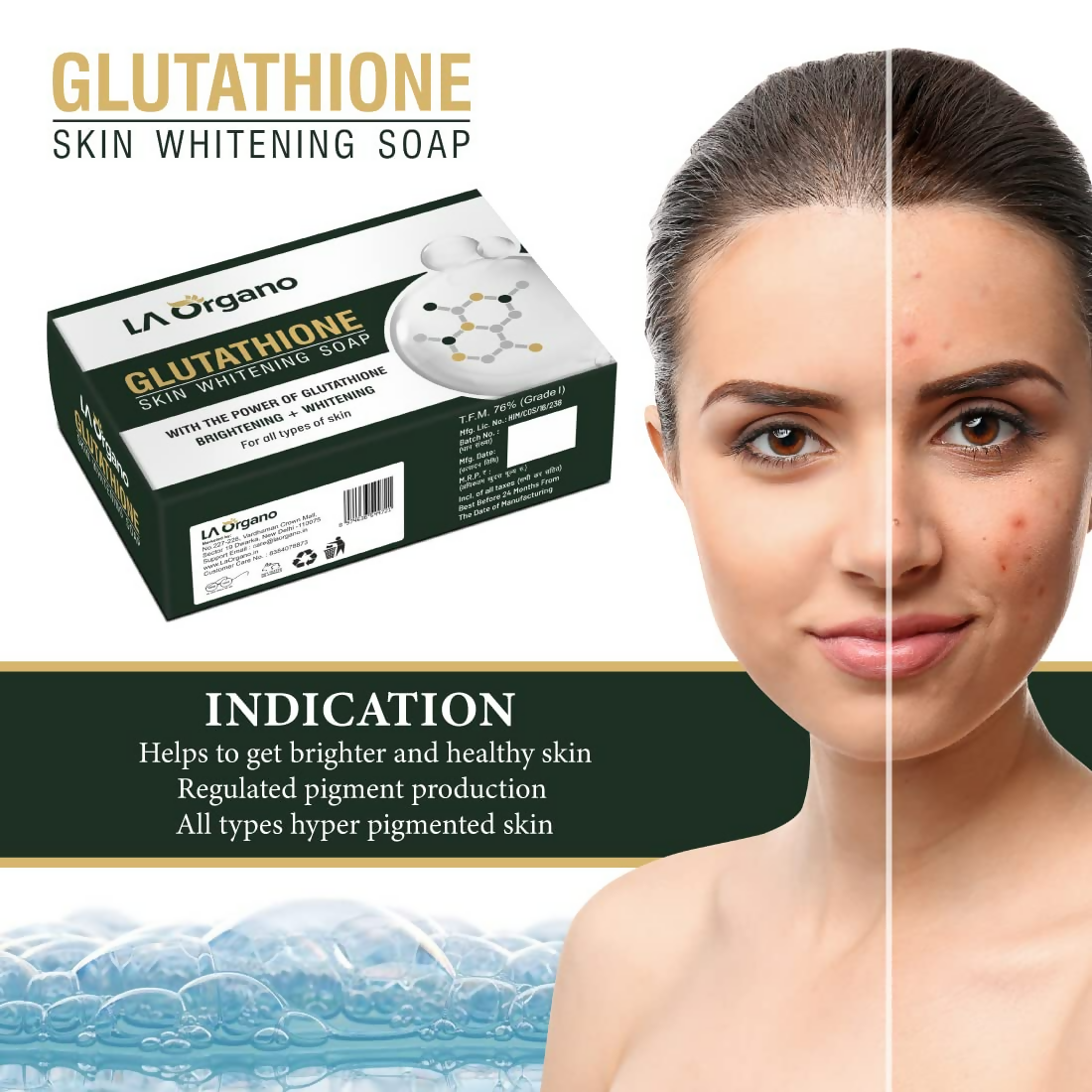 LA Organo Glutathione Skin Whitening Soap