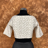 Thumbnail for Scenic Holocaust Off White Coloured Chanderi Cotton Printed Ready to Wear Blouse - kapda Tailor - Distacart