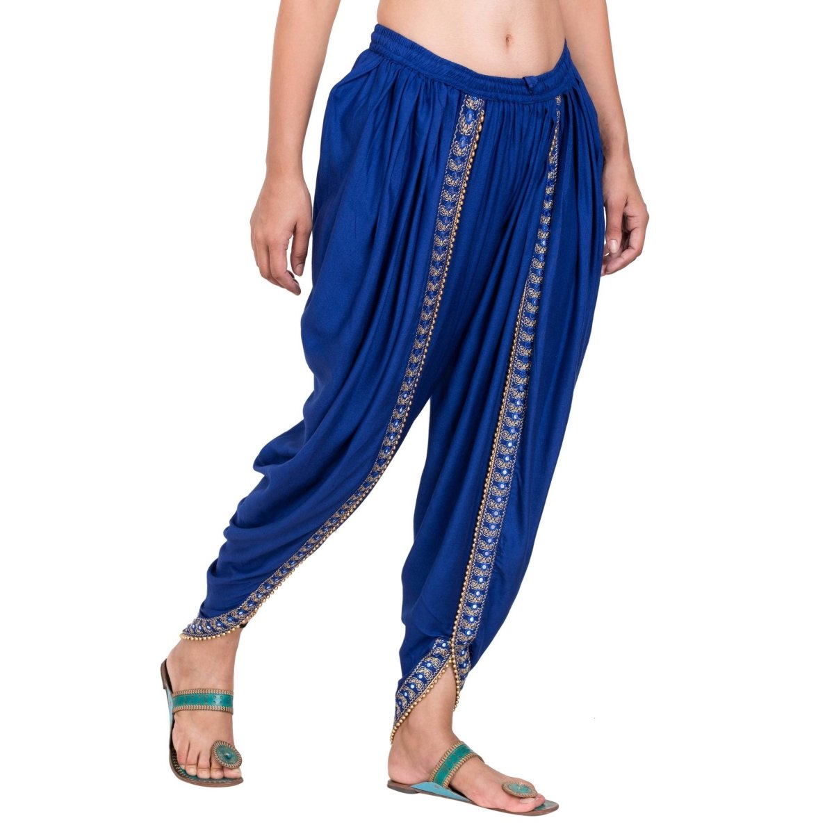 Asmaani Royal Blue color Dhoti Patiala with Embellished Border