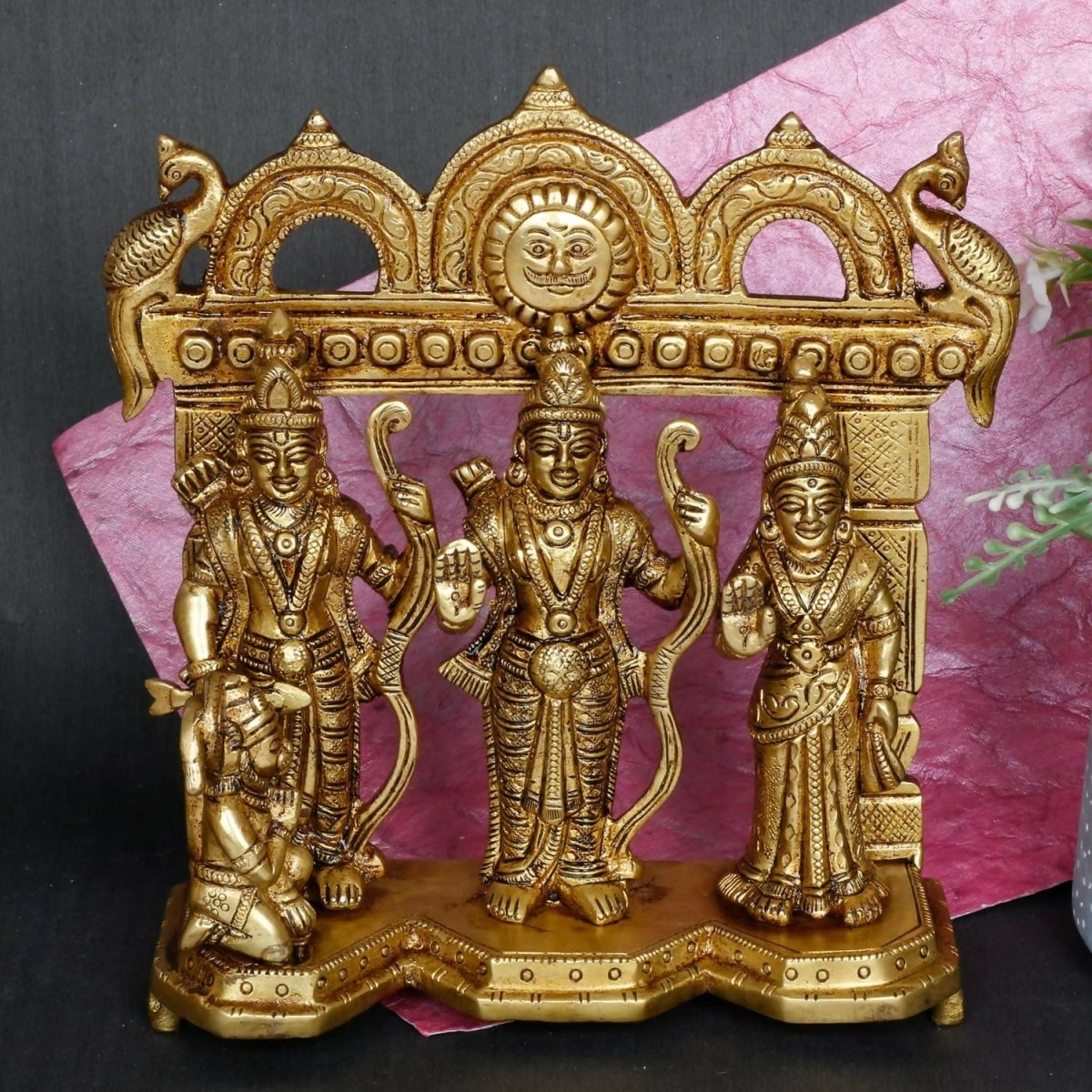 Artvarko Brass Ram Darbar Statue Shree Ram Ji Sita Laxman Hanuman - Distacart