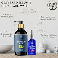 Thumbnail for Ivory Natural Grey Beard Combo (Serum + Beard Wash) For Early Graying Beard