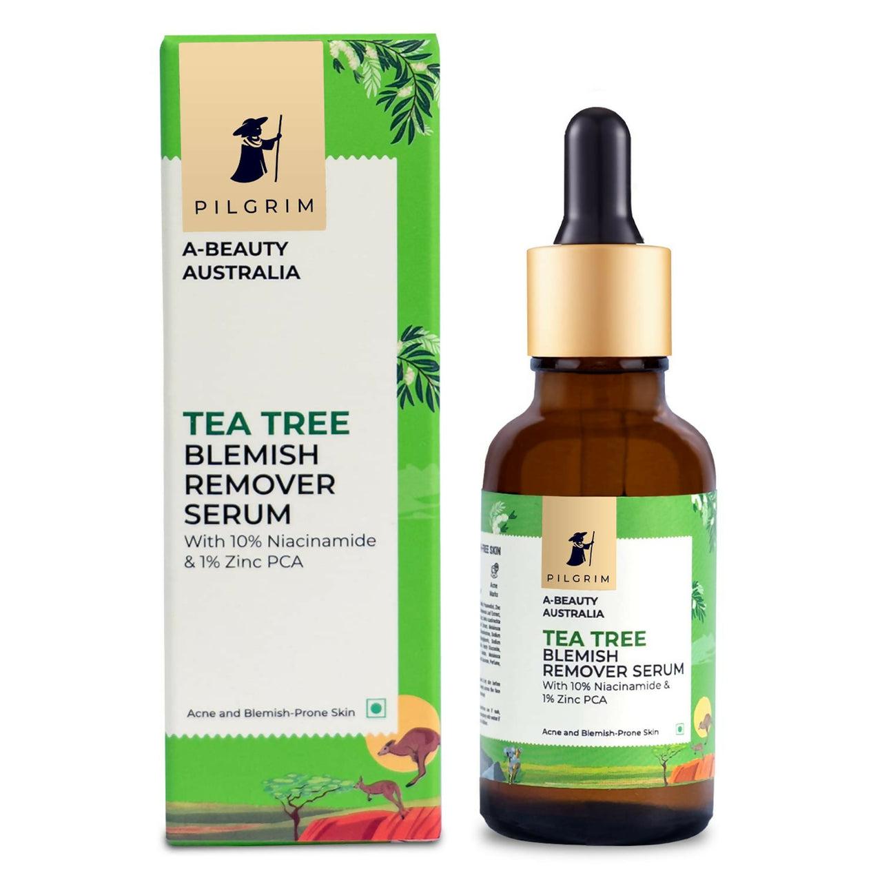 Pilgrim Tea Tree & 10% Niacinamide Blemish-Remover Serum with Zinc PCA For Acne Prone Skin - Distacart