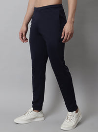 Thumbnail for Jainish Men's Navy Blue Solid Streachable Lycra Trackpants - Distacart