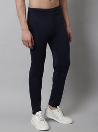 Thumbnail for Jainish Men's Navy Blue Solid Streachable Lycra Trackpants - Distacart