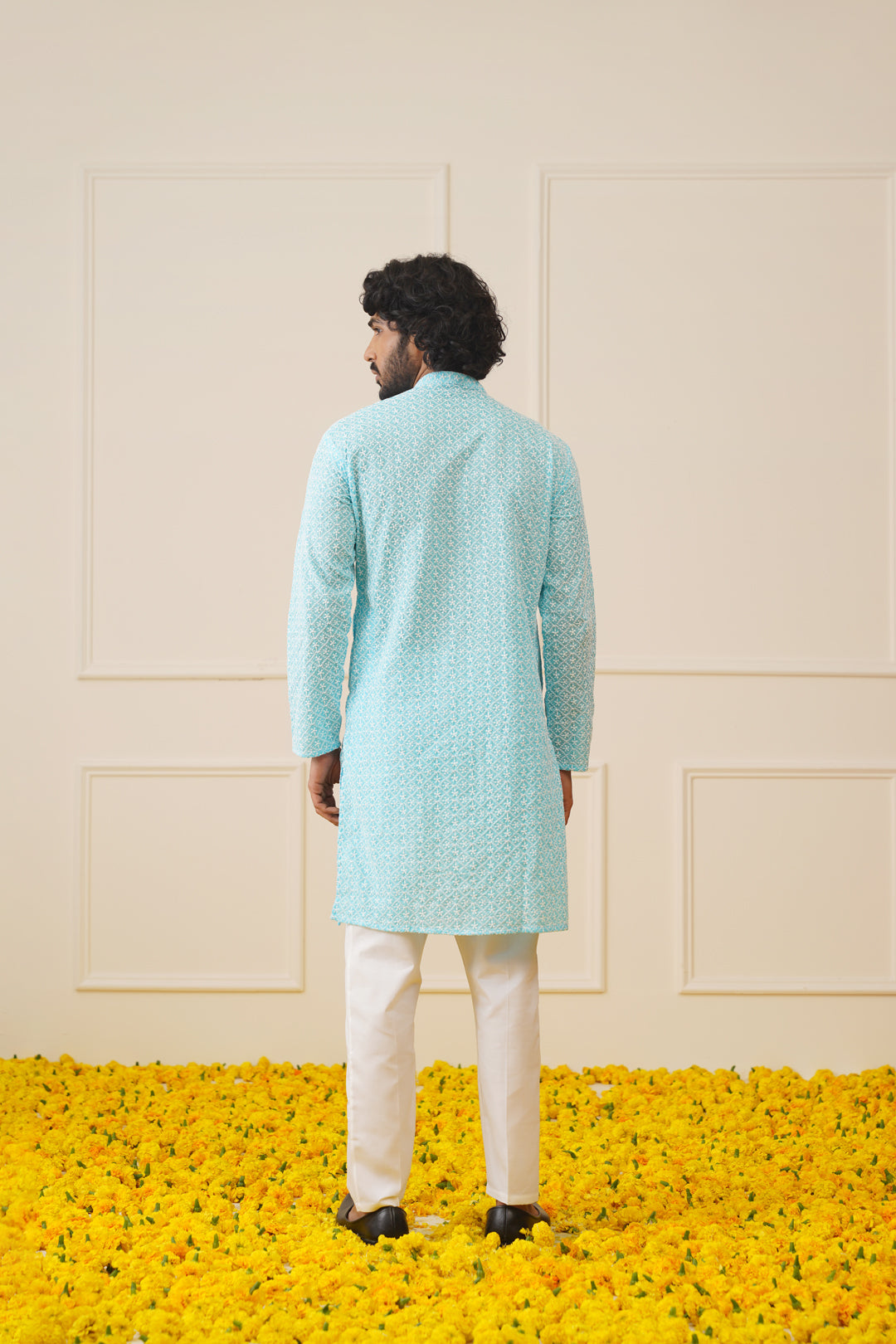 Jompers Men's Sky Embroidered Kurta Only - Distacart