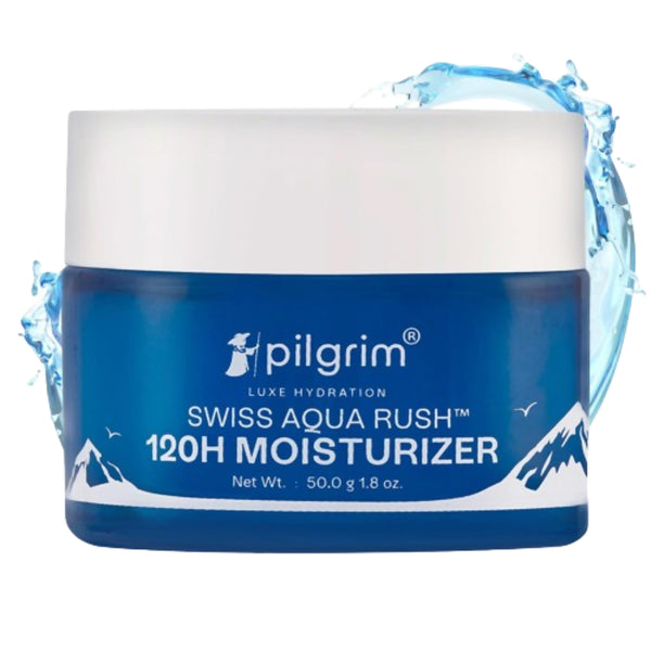 Pilgrim Swiss Aqua Rush 120H Moisturizer Strengthens skin barriers, Plump & glowing skin - Distacart