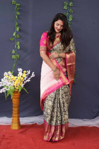 Thumbnail for Aastha Fashion Mehendi Woven Tissue Silk Saree with Blouse - Distacart