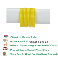 Thumbnail for Afast Shining Yellow Glass Party, Wedding, Daily Use Bangle Set, Pack Of 12 - Distacart