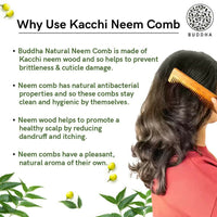 Thumbnail for Buddha Natural Dual Tooth Kacchi Neem Wooden Comb