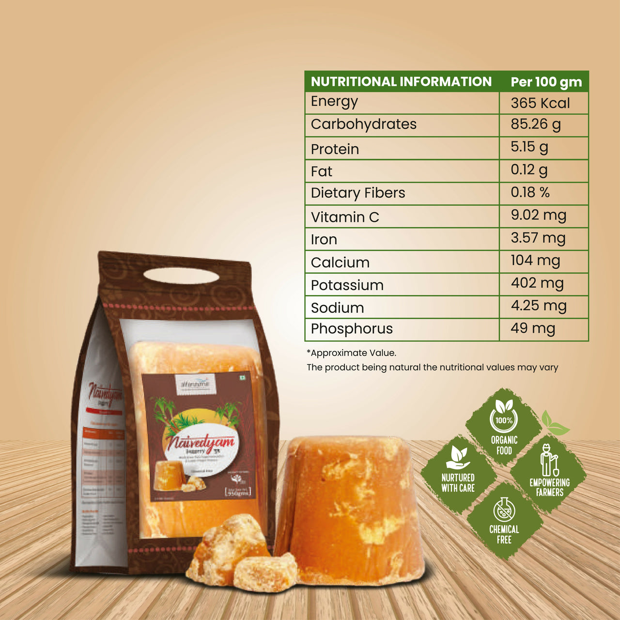 Naivedyam Chemical Free Jaggery Cubes - Distacart