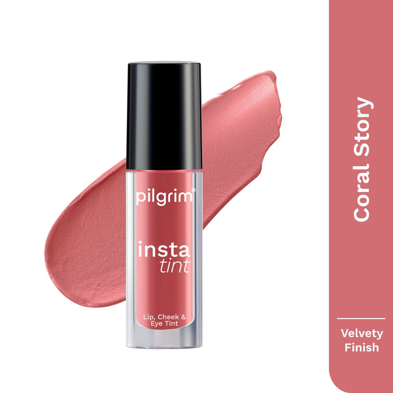 Pilgrim 3 In 1 Lip, Cheek And Eye Tint With Goodness Of Spanish - Coral Story - 02 - Distacart