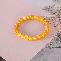 Thumbnail for NVR Men & Women Yellow Marbel Crystal Elasticated Bracelet - Distacart