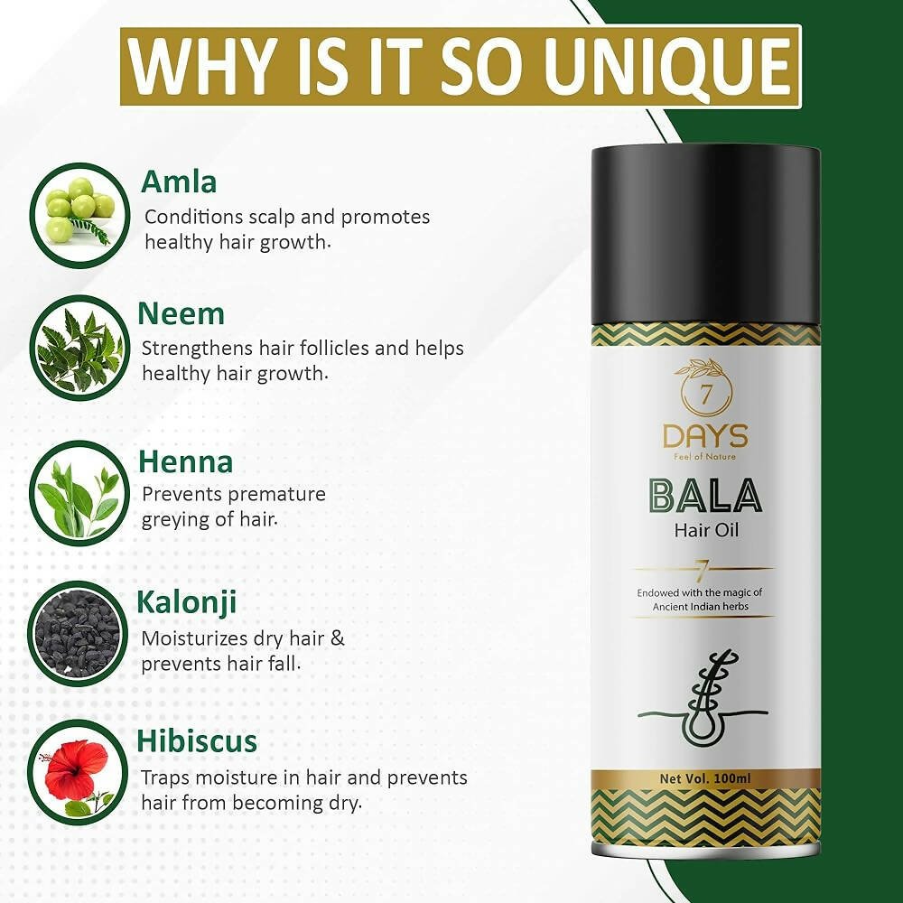 7 Days Bala Hair Oil For Promotes Hair Growth - Distacart