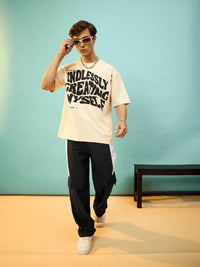 Thumbnail for Lyush Men Black & White Flap Pocket Parachute Pants