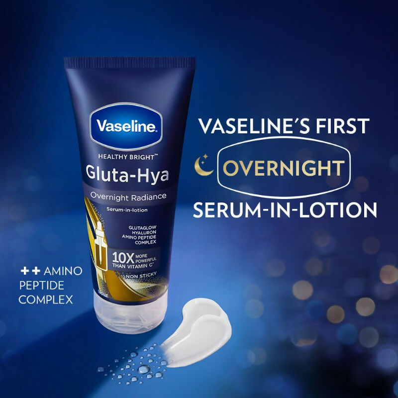 Vaseline Gluta Hya Serum-in-Lotion - Dewy Radiance, Overnight Radiance & Flawless Glow Combo - Distacart