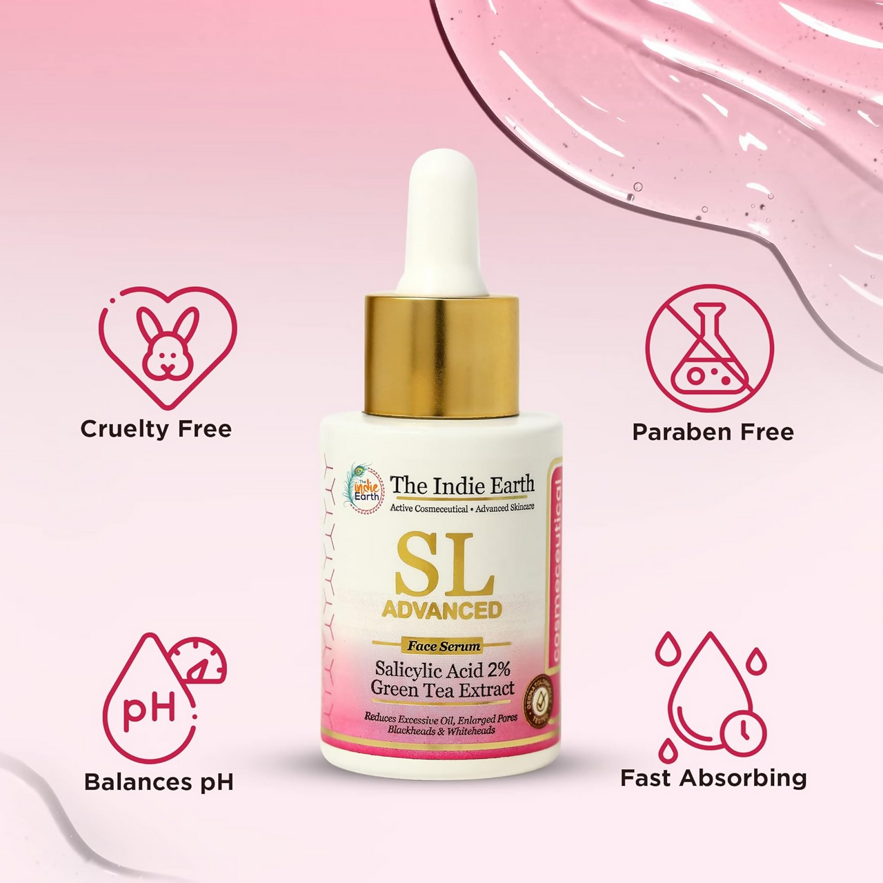 The Indie Earth SL Advanced Salicylic Acid 2% & Green Tea Extract Face Serum