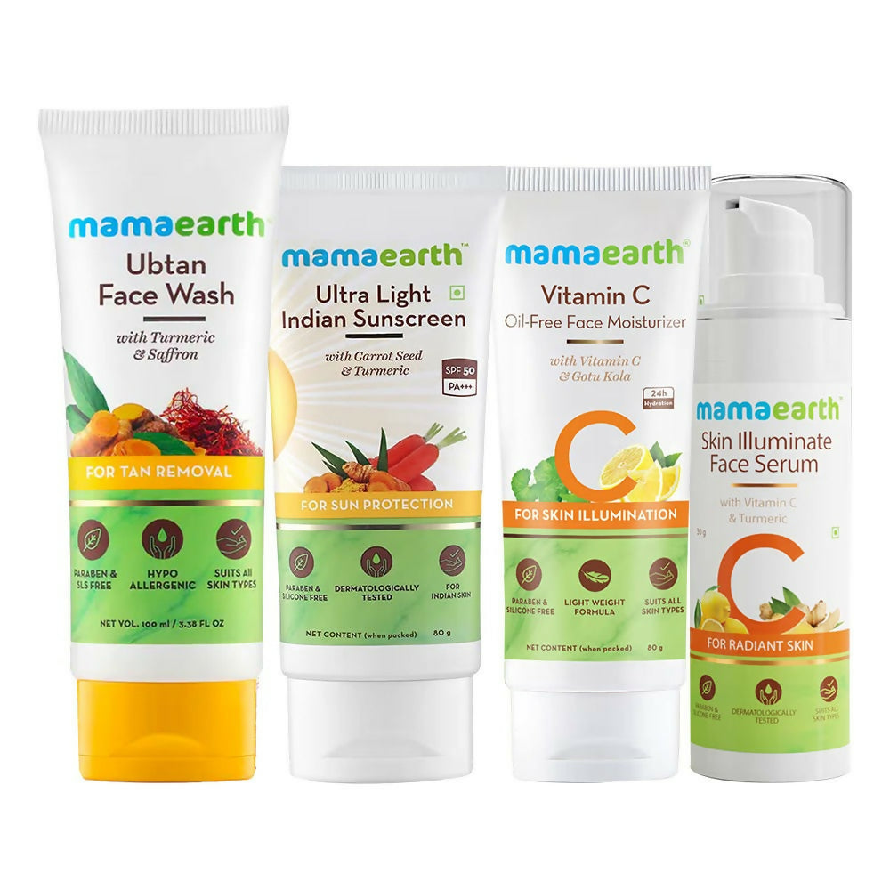 Mamaearth CSMS (Cleanser, Serum, Moisturizer, Sunscreen) Combo