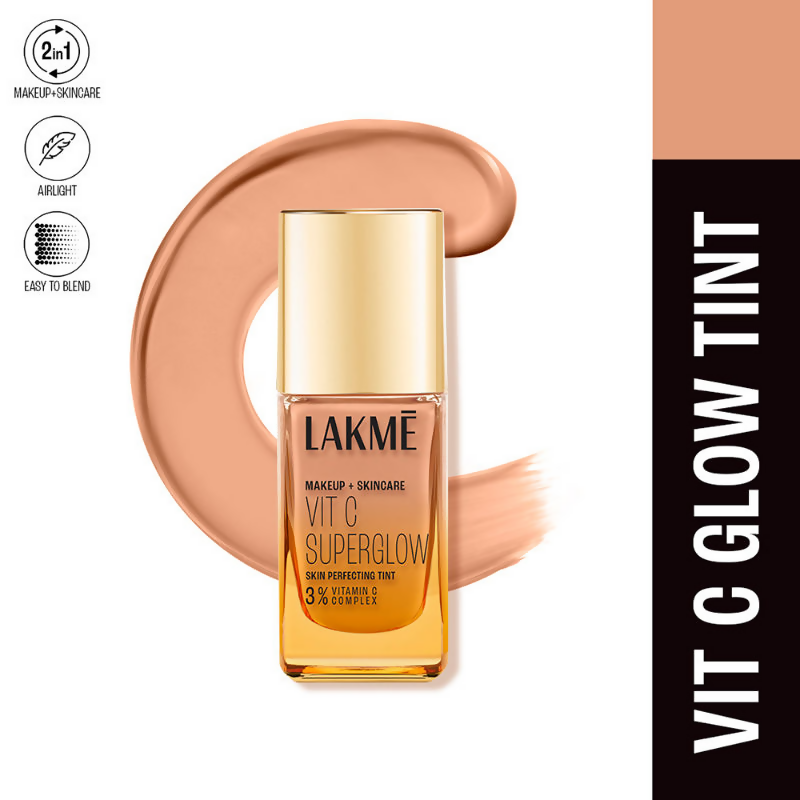 Lakme Vitamin C Superglow Skin Perfecting Tint with 3% Vit C - Cool Rose