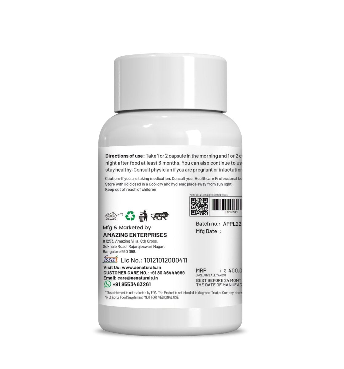 Ae Naturals Papaya Leaf Extract Capsules - Distacart