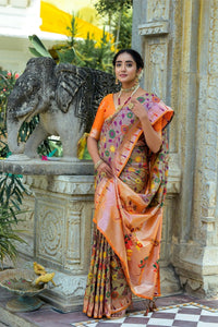 Thumbnail for Aastha Fashion Coffee Woven Kanjivaram Silk Saree with Blouse - Distacart