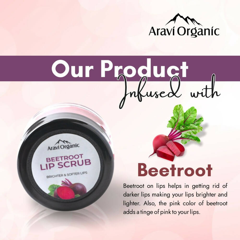 Aravi Organic Beetroot Lip Lightening Scrub Balm - Distacart